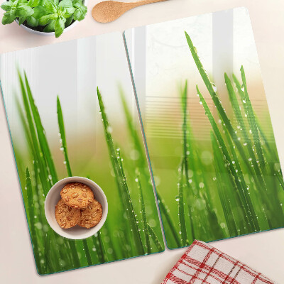 Tábua para cozinha Grama com gotas de água