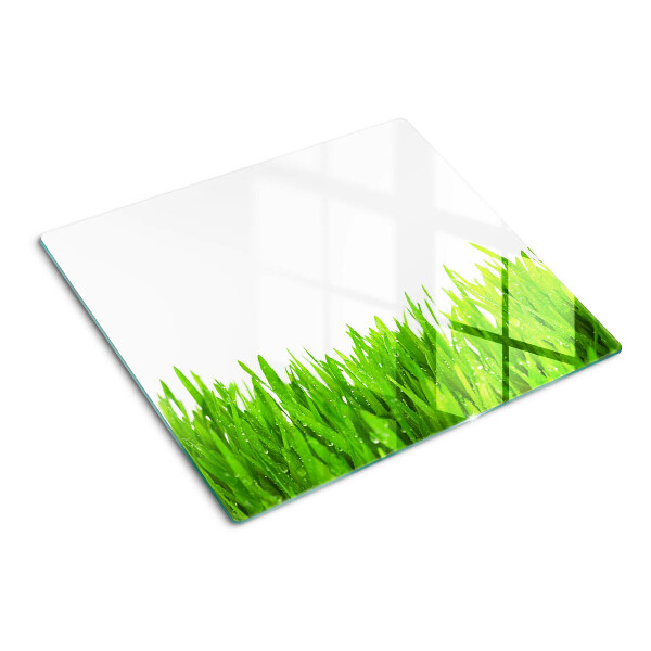 Tábua para cozinha Grama verde com gotas de água