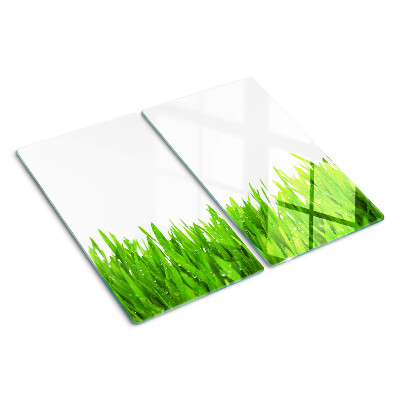 Tábua para cozinha Grama verde com gotas de água