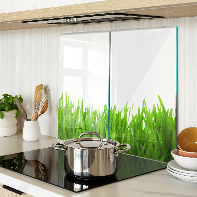 Tábua para cozinha Grama verde com gotas de água