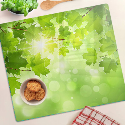 Tábua para corte Folhas sob os raios do sol