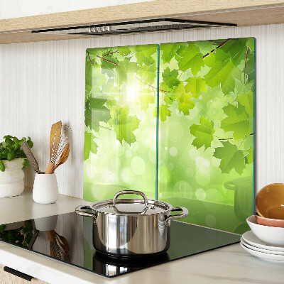 Tábua para corte Folhas sob os raios do sol