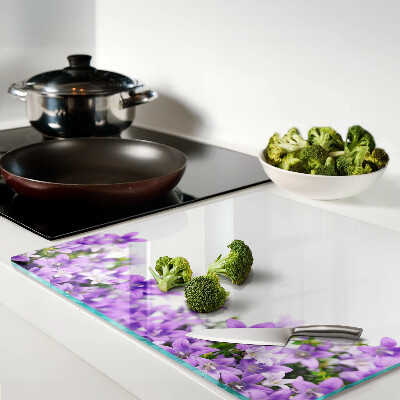 Tábua para cozinha Flores roxas ao fundo