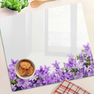 Tábua para cozinha Flores roxas ao fundo