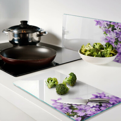 Tábua para cozinha Flores roxas ao fundo