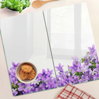 Tábua para cozinha Flores roxas ao fundo