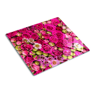 Tábua para corte Flores rosas em um buquê