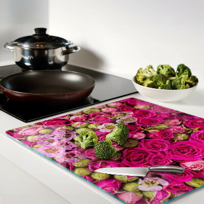 Tábua para corte Flores rosas em um buquê