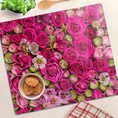 Tábua para corte Flores rosas em um buquê