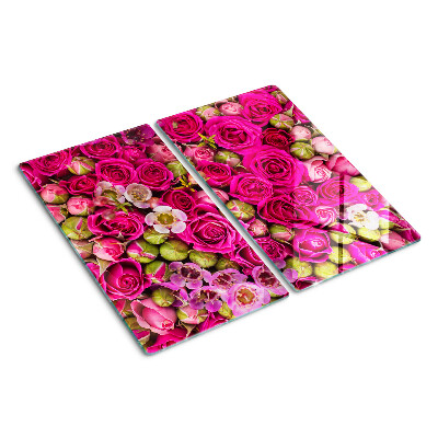 Tábua para corte Flores rosas em um buquê