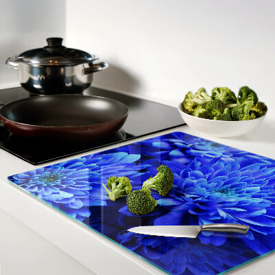 Tábua para corte Flores de crisântemo azul