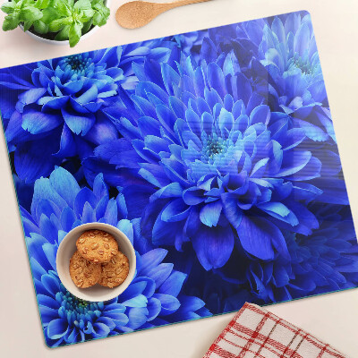 Tábua para corte Flores de crisântemo azul
