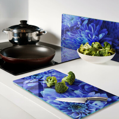 Tábua para corte Flores de crisântemo azul