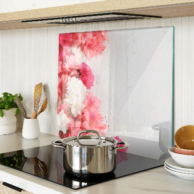 Tábua para corte Flores em tons de rosa e branco