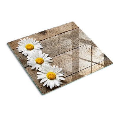 Tábua para cozinha Flores em um fundo de madeira