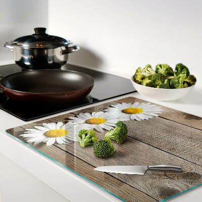 Tábua para cozinha Flores em um fundo de madeira