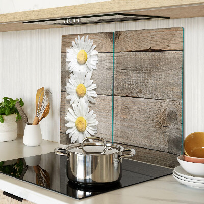 Tábua para cozinha Flores em um fundo de madeira