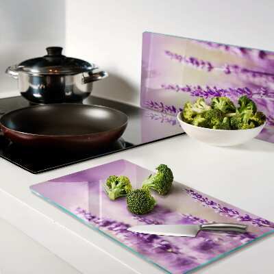 Tábua para cozinha Flores de lavanda em um fundo gradiente