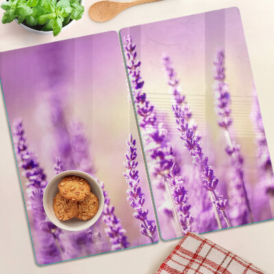 Tábua para cozinha Flores de lavanda em um fundo gradiente