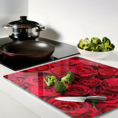 Tábua para corte rosas vermelhas