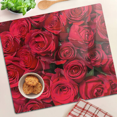 Tábua para corte rosas vermelhas