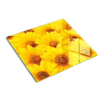 Tábua para cozinha Girassóis em um fundo amarelo