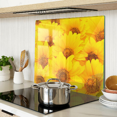 Tábua para cozinha Girassóis em um fundo amarelo