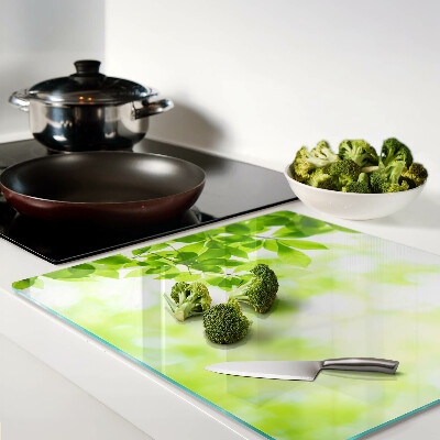 Tábua para corte Folhas verdes na luz