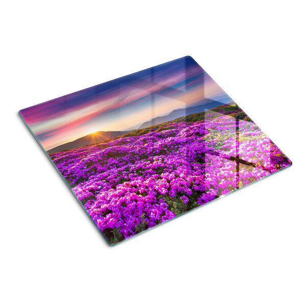 Tábua para cozinha Paisagem floral ao pôr do sol