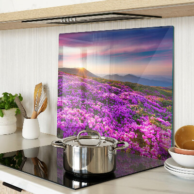 Tábua para cozinha Paisagem floral ao pôr do sol