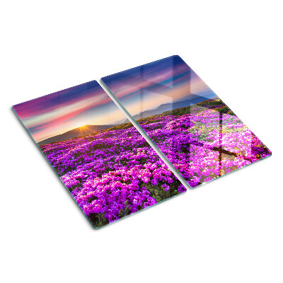 Tábua para cozinha Paisagem floral ao pôr do sol
