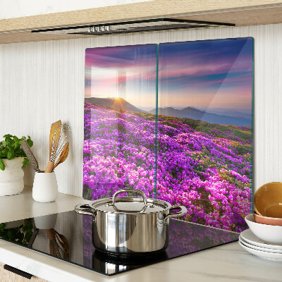 Tábua para cozinha Paisagem floral ao pôr do sol