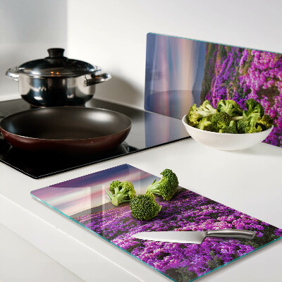 Tábua para cozinha Paisagem floral ao pôr do sol