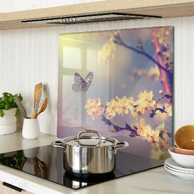 Tábua para cozinha Motivo de borboleta em fundo floral