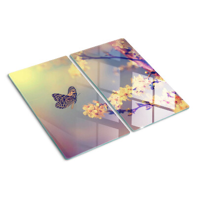 Tábua para cozinha Motivo de borboleta em fundo floral