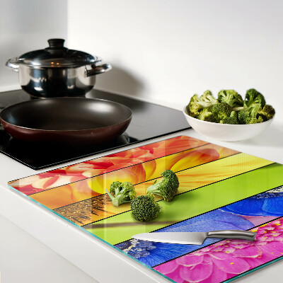 Tábua para cozinha Motivos florais em cores intensas