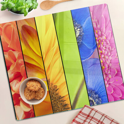 Tábua para cozinha Motivos florais em cores intensas
