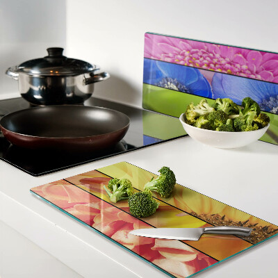 Tábua para cozinha Motivos florais em cores intensas