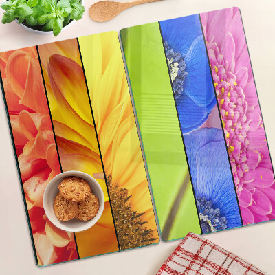 Tábua para cozinha Motivos florais em cores intensas