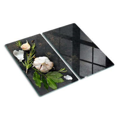 Tábua para cozinha Flores e ervas sobre fundo de mármore