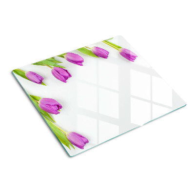 Tábua para cozinha Tulipas em um fundo branco