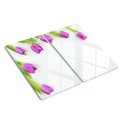 Tábua para cozinha Tulipas em um fundo branco