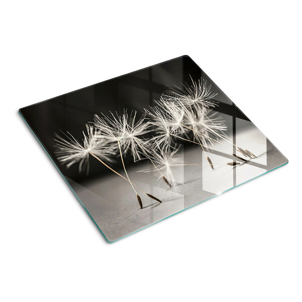 Tábua para cozinha Dentes-de-leão fofos em um fundo monocromático