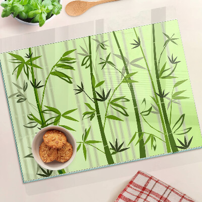 Tábua para corte Bambu em fundo verde