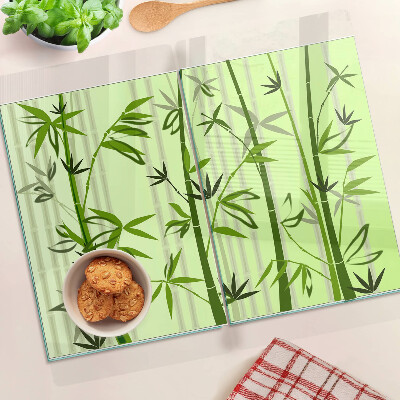 Tábua para corte Bambu em fundo verde