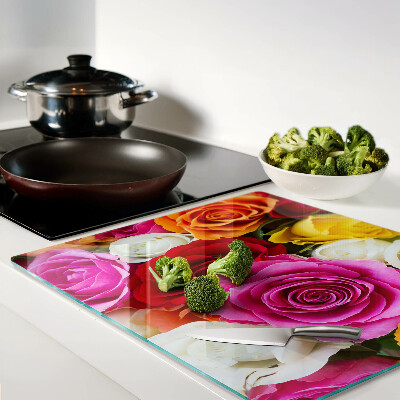 Tábua para corte Flores rosas em cores diferentes