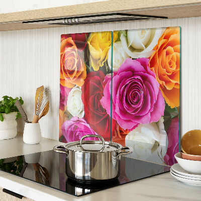 Tábua para corte Flores rosas em cores diferentes