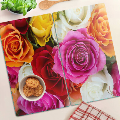 Tábua para corte Flores rosas em cores diferentes