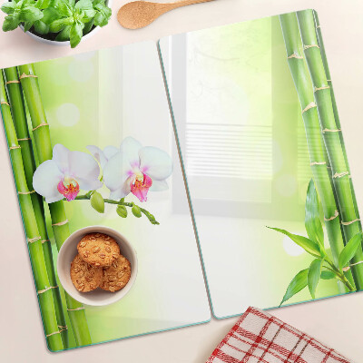 Tábua para cozinha Orquídeas e bambu