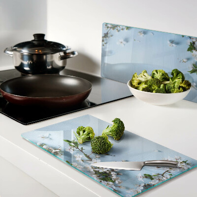 Tábua para corte Padrão floral em fundo azul